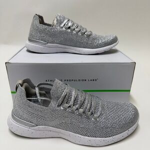 APL TechLoom Breeze Womens 7.5 Metallic Silver White Speckle Sneakers 1220XC